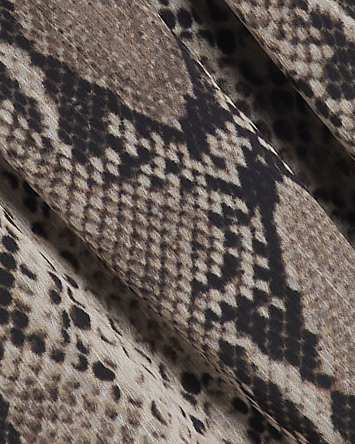 Beige Snake print Belted Playsuit
