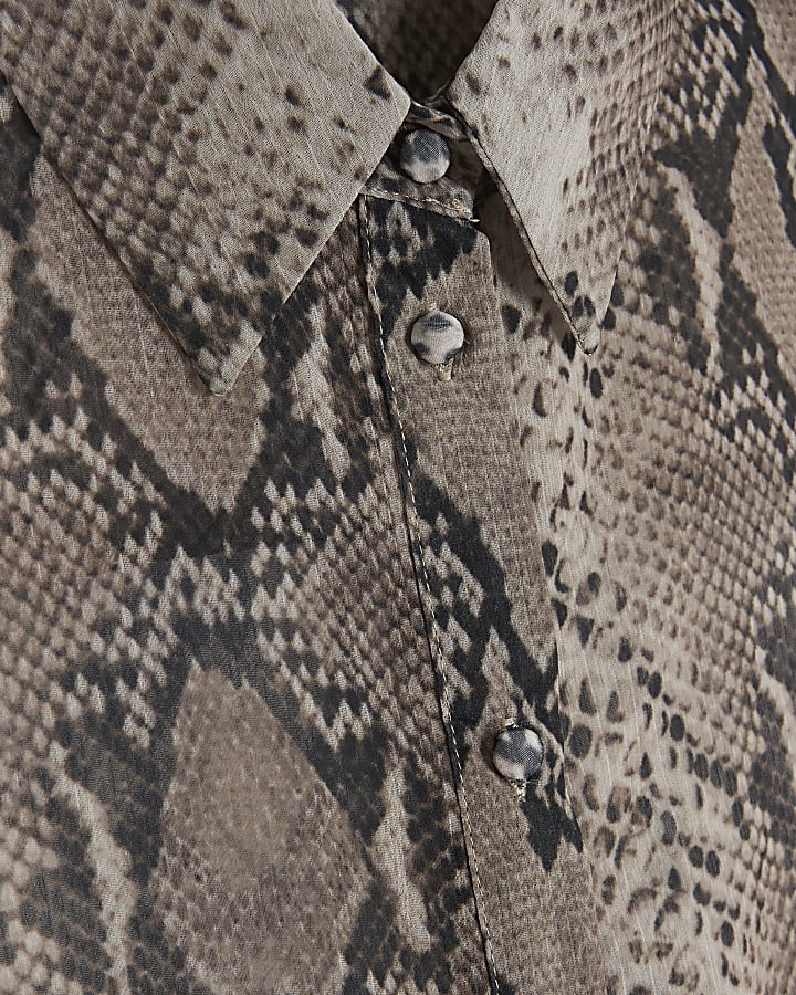 Beige Snake Print Shirt