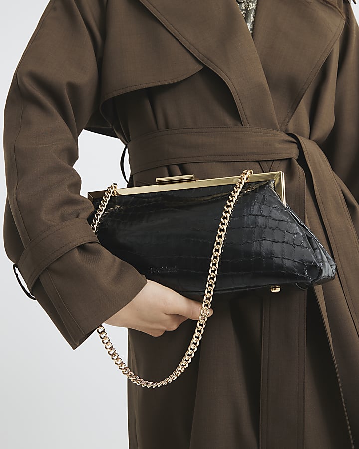 Faux leather clutch bag sale