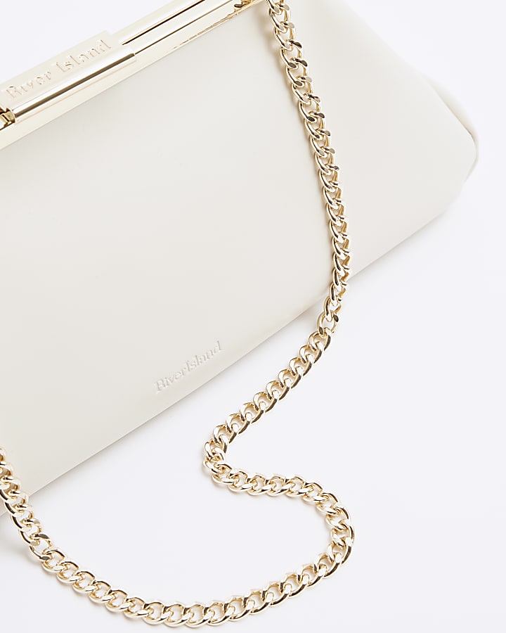 Cream Structured Clutch Bag