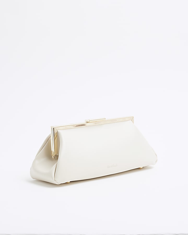 Cream Structured Clutch Bag