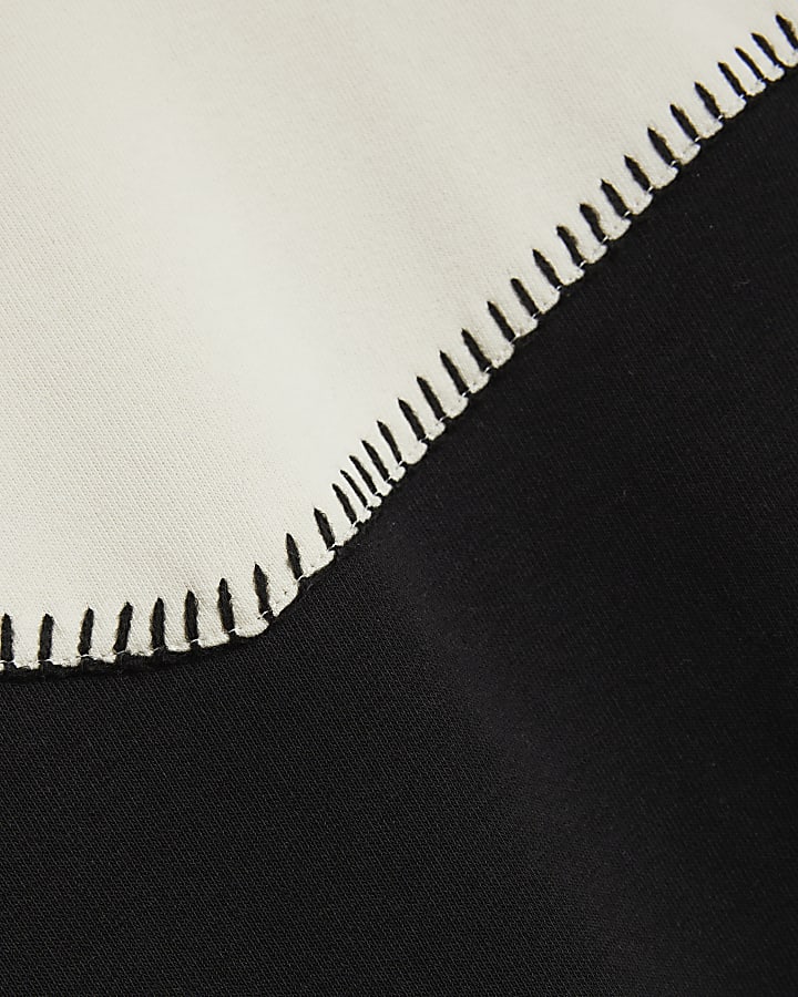 Black Long Sleeved Mono Blocked Sweatshirt