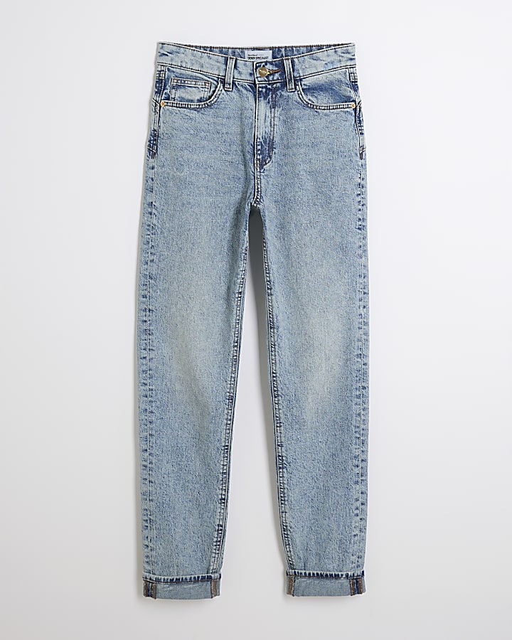 Blue High Rise Sculpt Mom Jeans