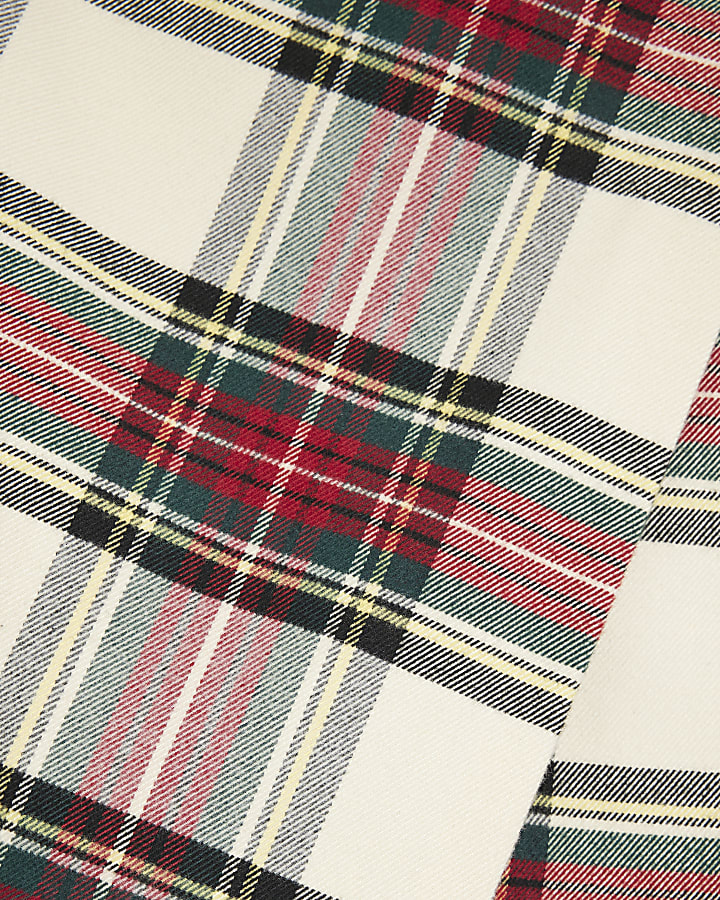Cream Tartan Check Wrap Skort