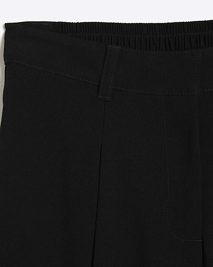 Petite Black Soft Wide Leg Trousers