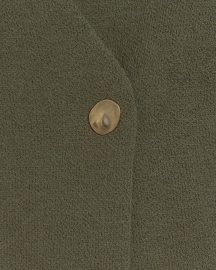 Khaki Long Sleeve Button Cardigan