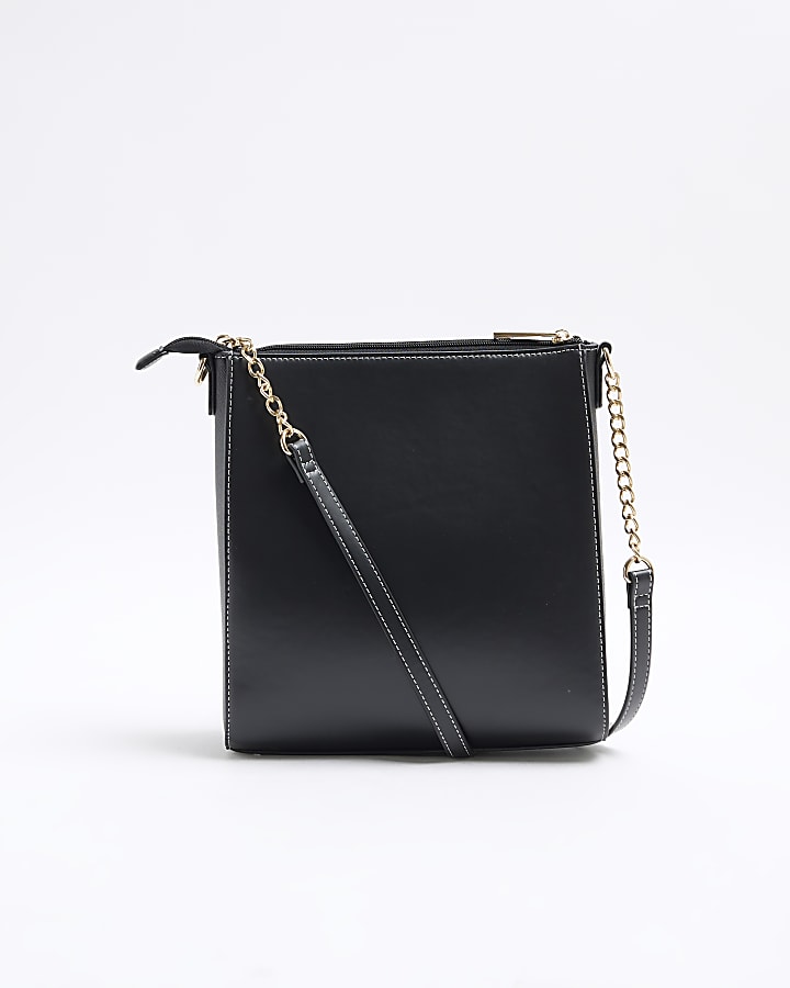 Black Cross Body Embossed Messenger Bag