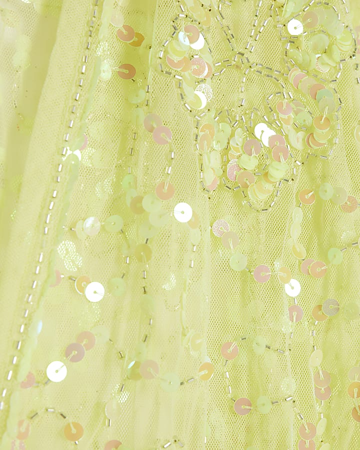 Lime Sequin Mini Kimono