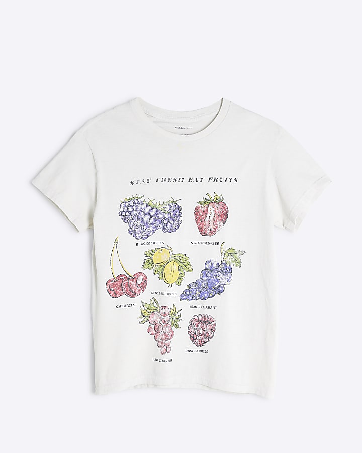 Stone Graphic Fruit Boyfriend T-shirt