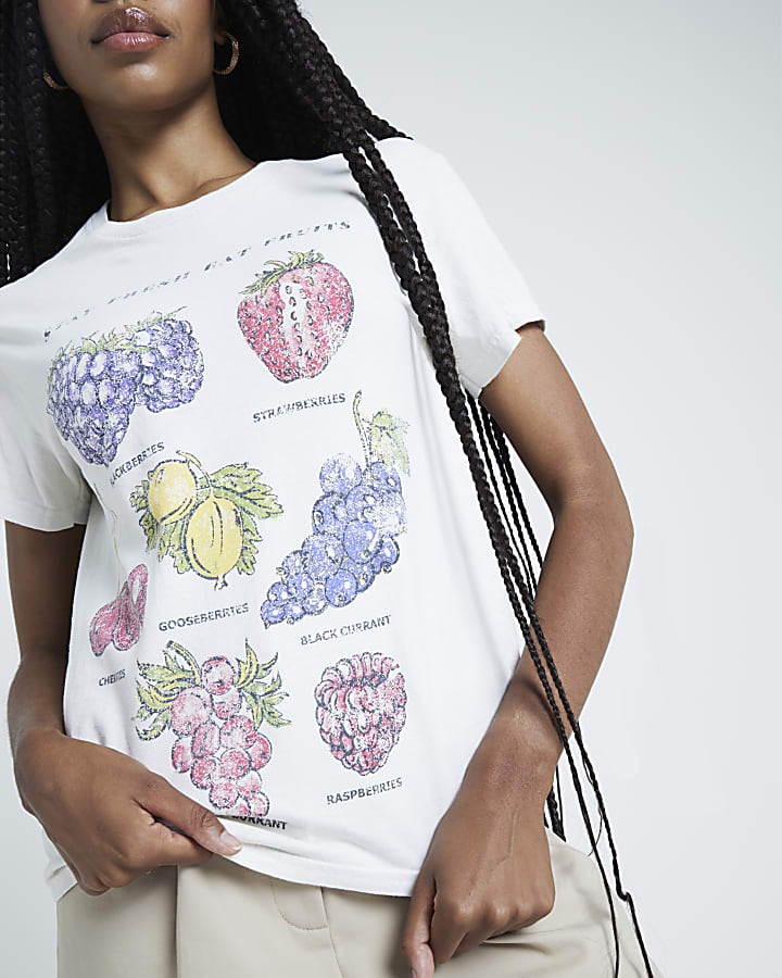 Stone Graphic Fruit Boyfriend T-shirt