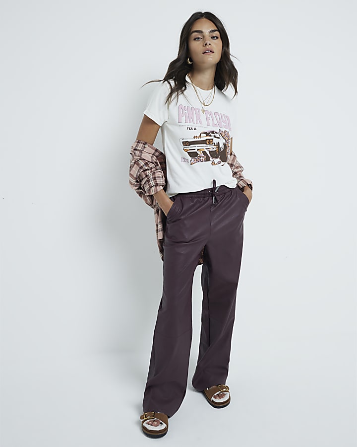 White Pink Floyd Graphic Print T-Shirt