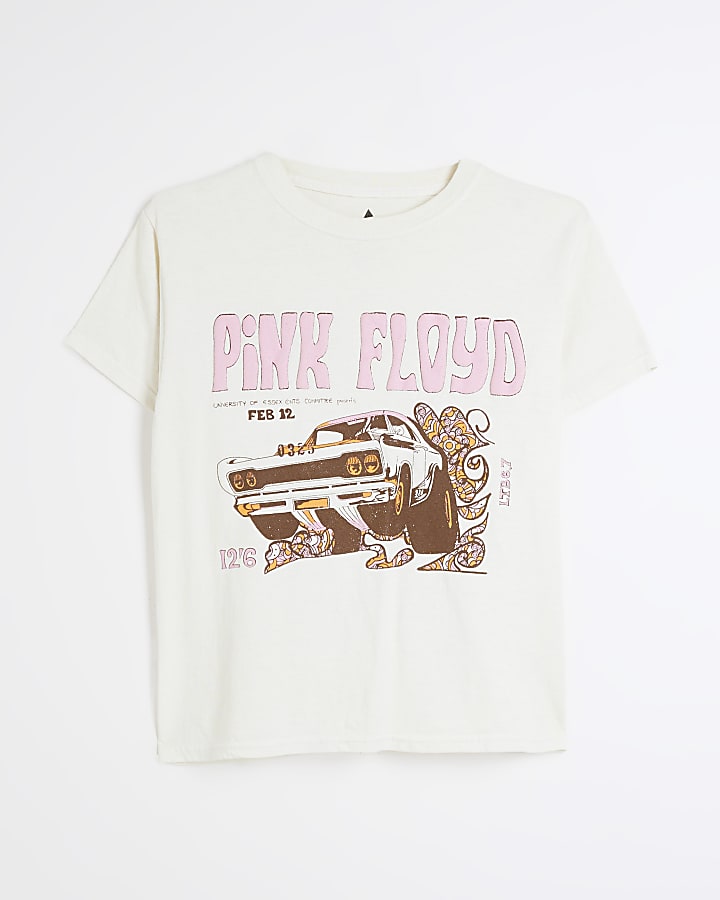 White Pink Floyd Graphic Print T-Shirt