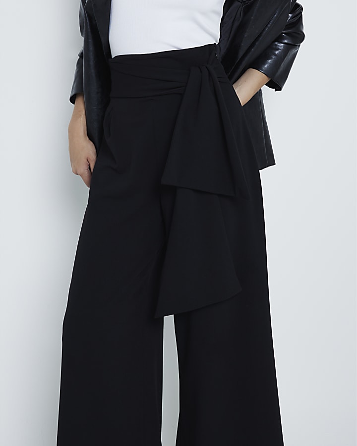 Black High Waisted Wide Leg Trousers