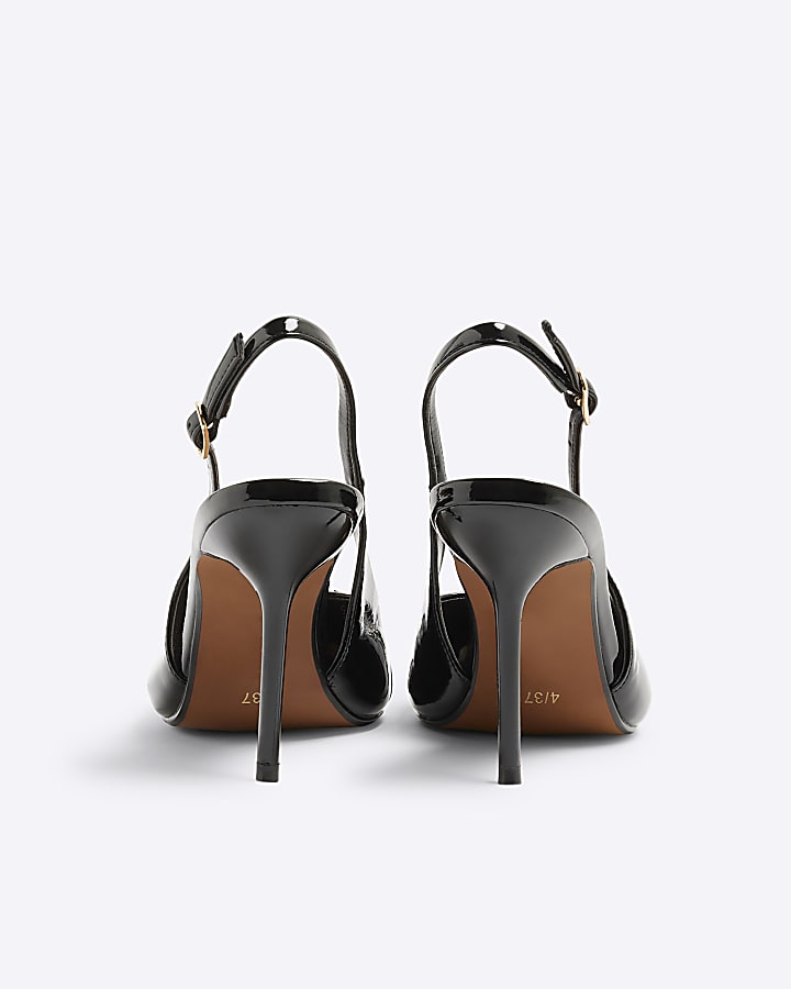 Black Sling Back Court Heels