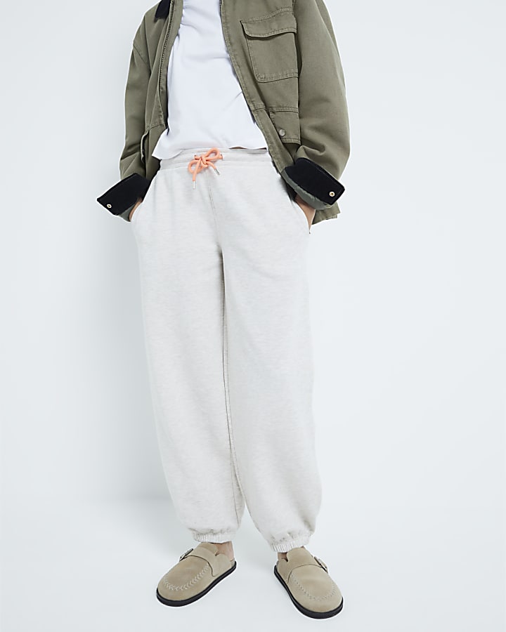 Beige Marl Balloon Leg Joggers