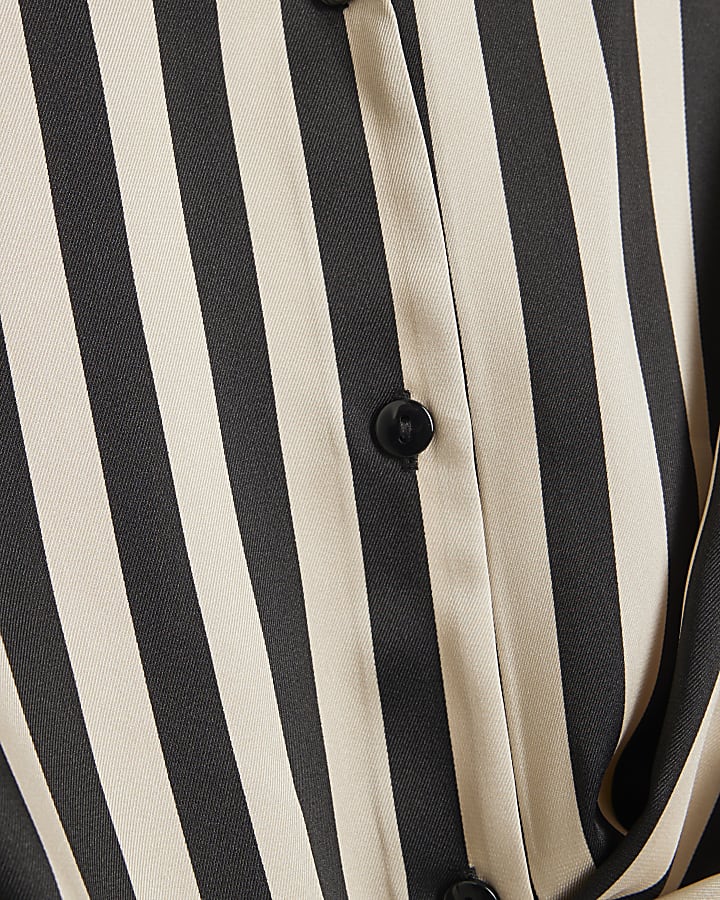 Cream Stripe Wrap Shirt