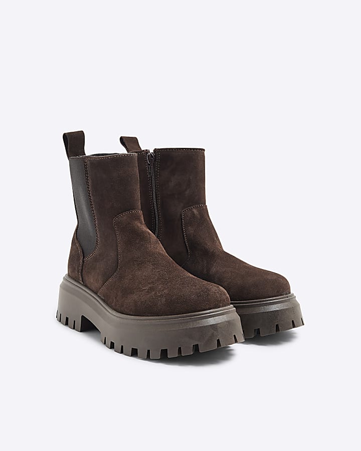 Brown Suede Chelsea Boots