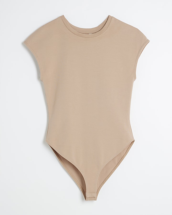 Brown Cap Sleeve Bodysuit