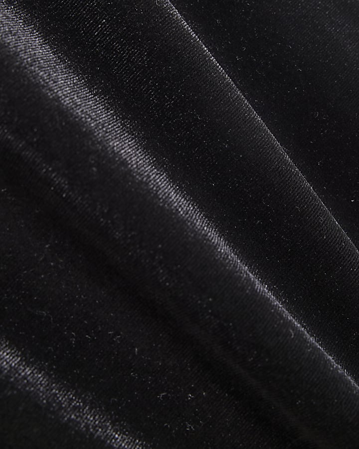 Black Velvet Back Bow Mini Dress