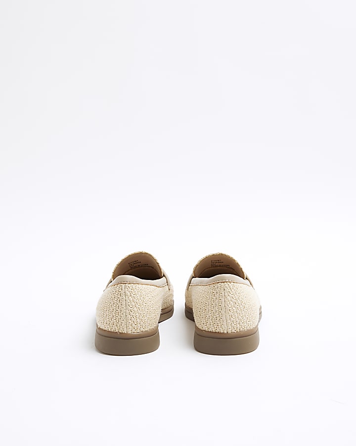 Beige Raffia Gumsole Loafers