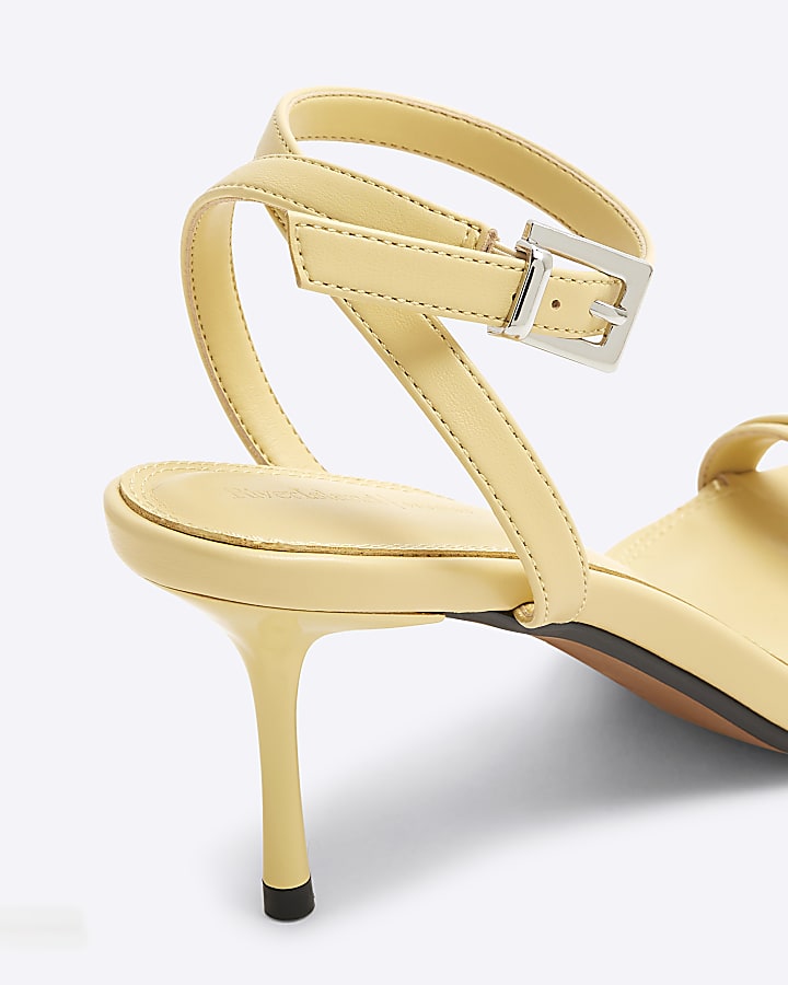 Yellow Buckle Heeled Sandals