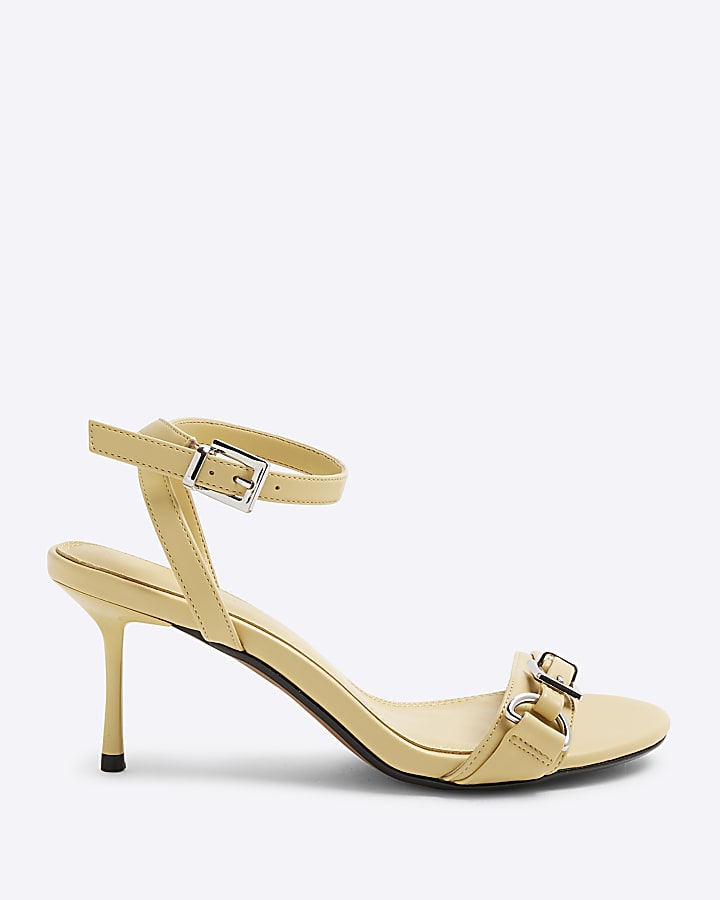 Yellow Buckle Heeled Sandals