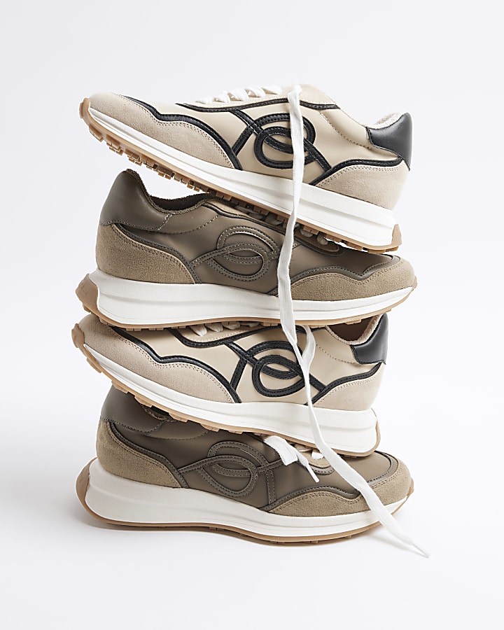 Khaki Mesh Trainers