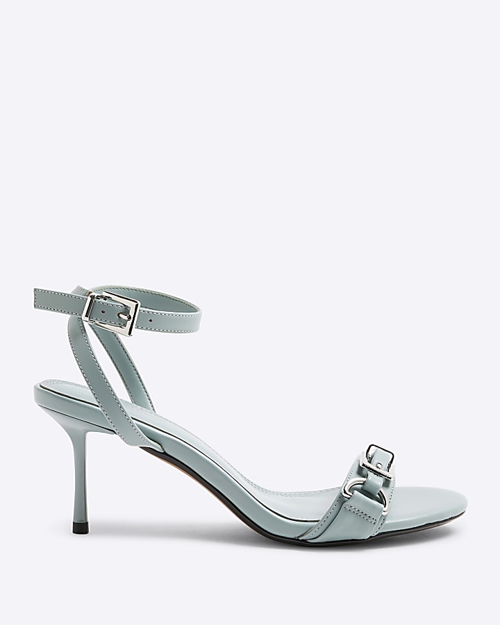 Blue Buckle Heeled Sandals