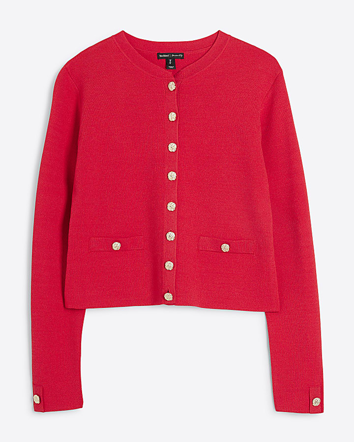 Red Military Cardigan