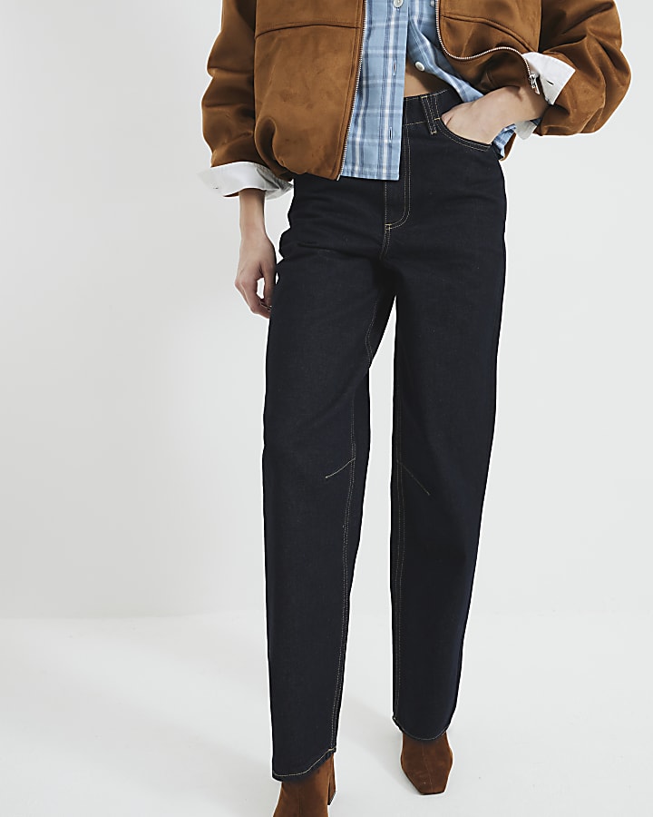 Indigo Oversized Barrel Jeans