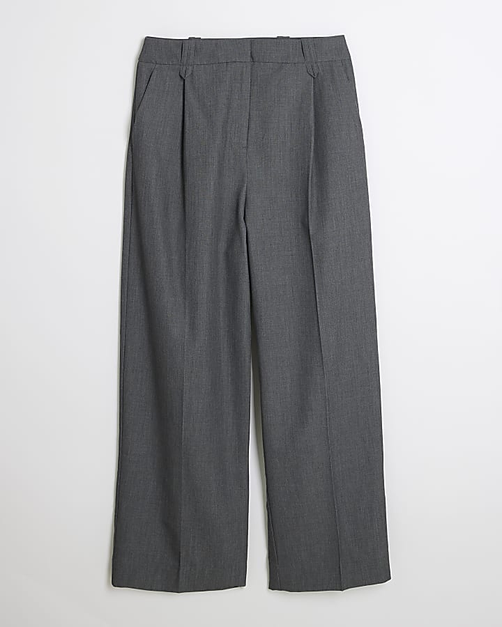 Petite Grey Wide Leg Trousers