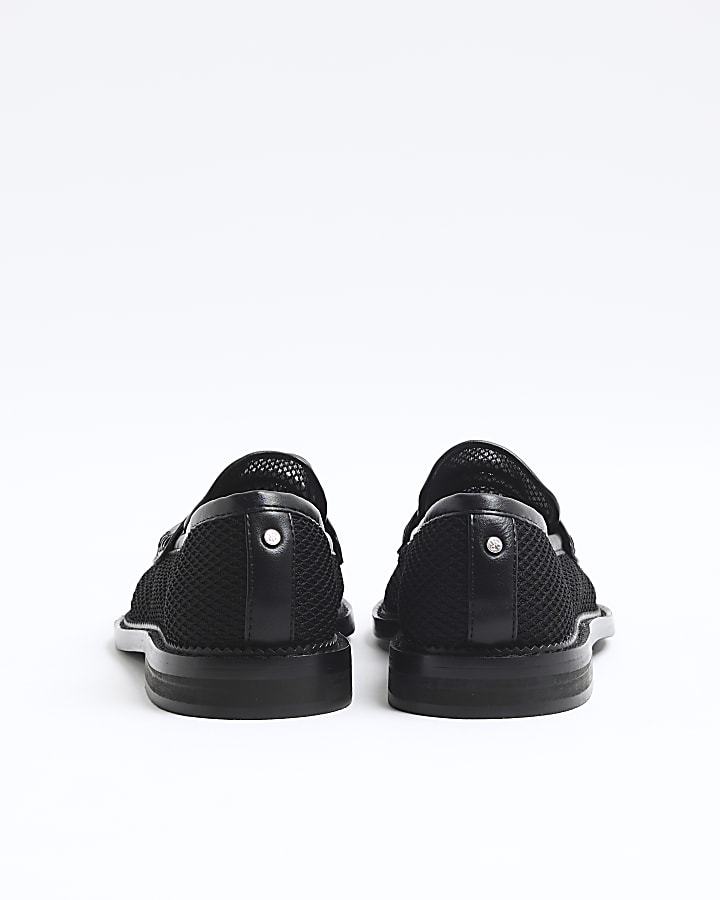 Black Mesh Loafers