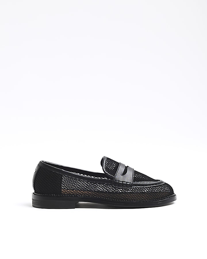 Black Mesh Loafers