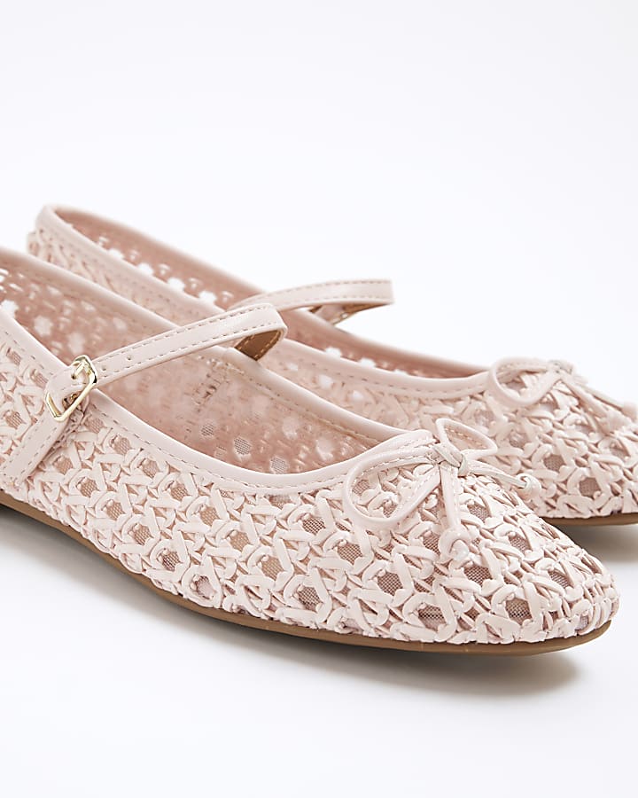 Pink Raffia Ballet Pumps