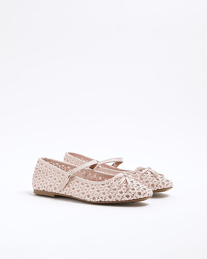 Pink Raffia Ballet Pumps