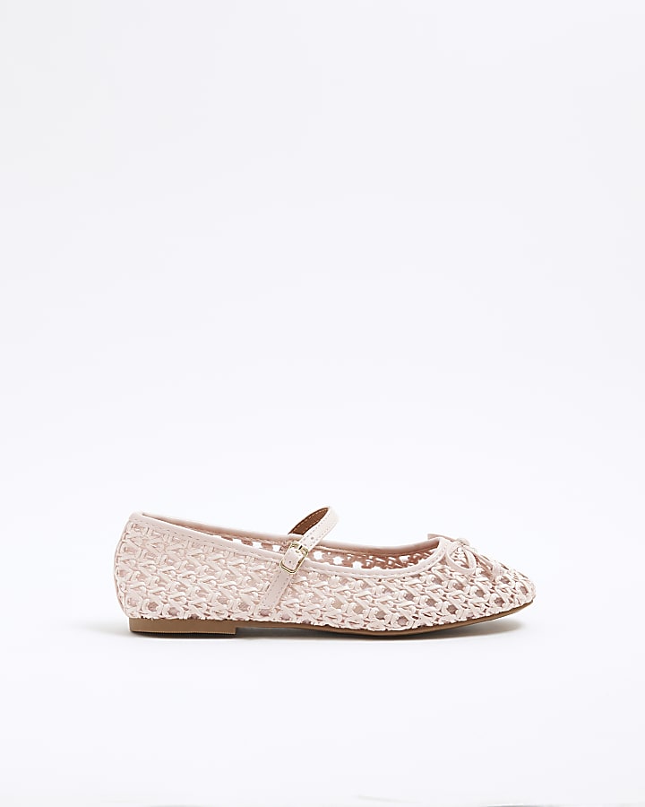 Pink Raffia Ballet Pumps