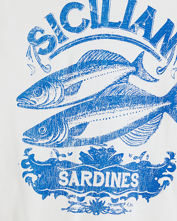 White Sardines graphic T-shirt
