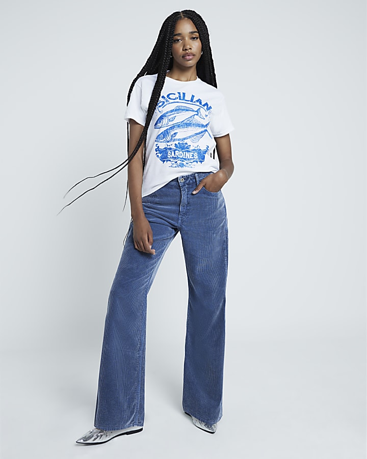 White Sardines graphic T-shirt