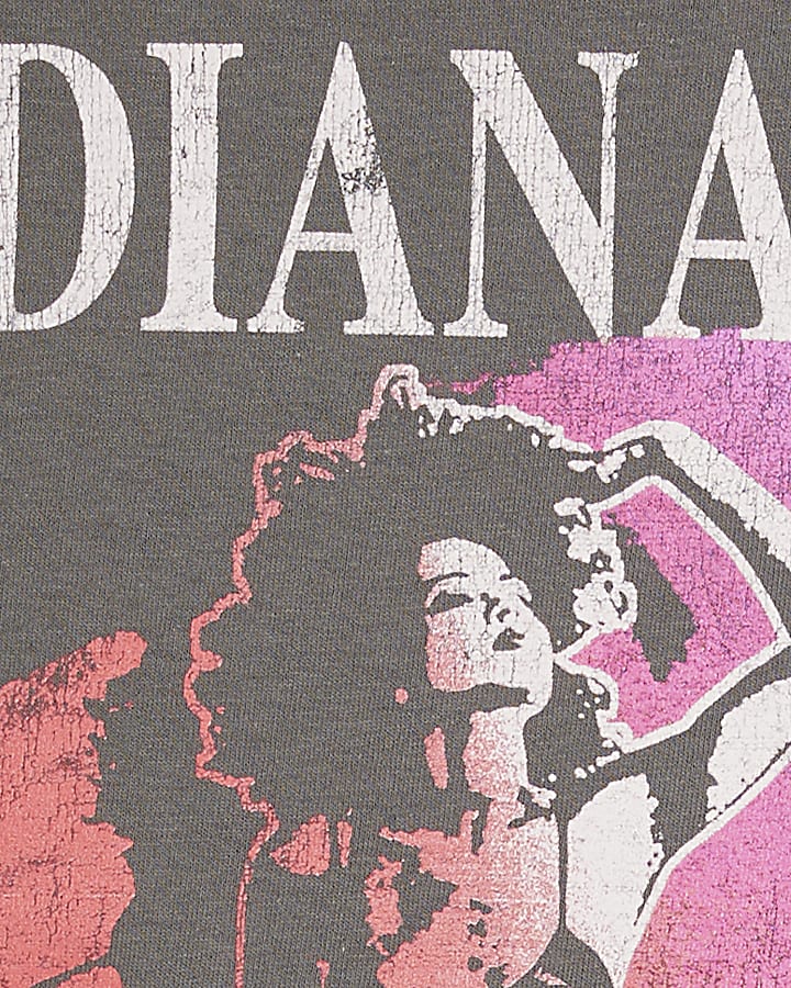 Grey Diana Ross graphic print t-shirt