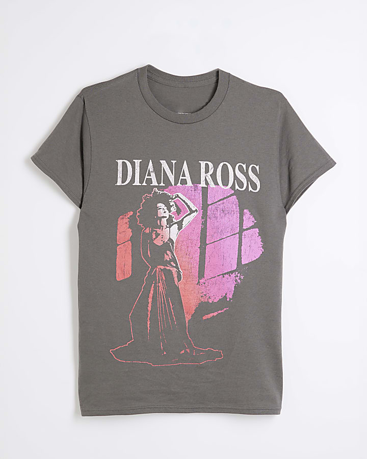 Grey Diana Ross graphic print t-shirt