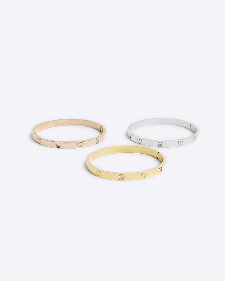 3 Pack Mixed Metal Stainless Steel Bangles