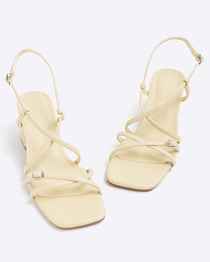 Yellow Strappy Block Heel Sandals