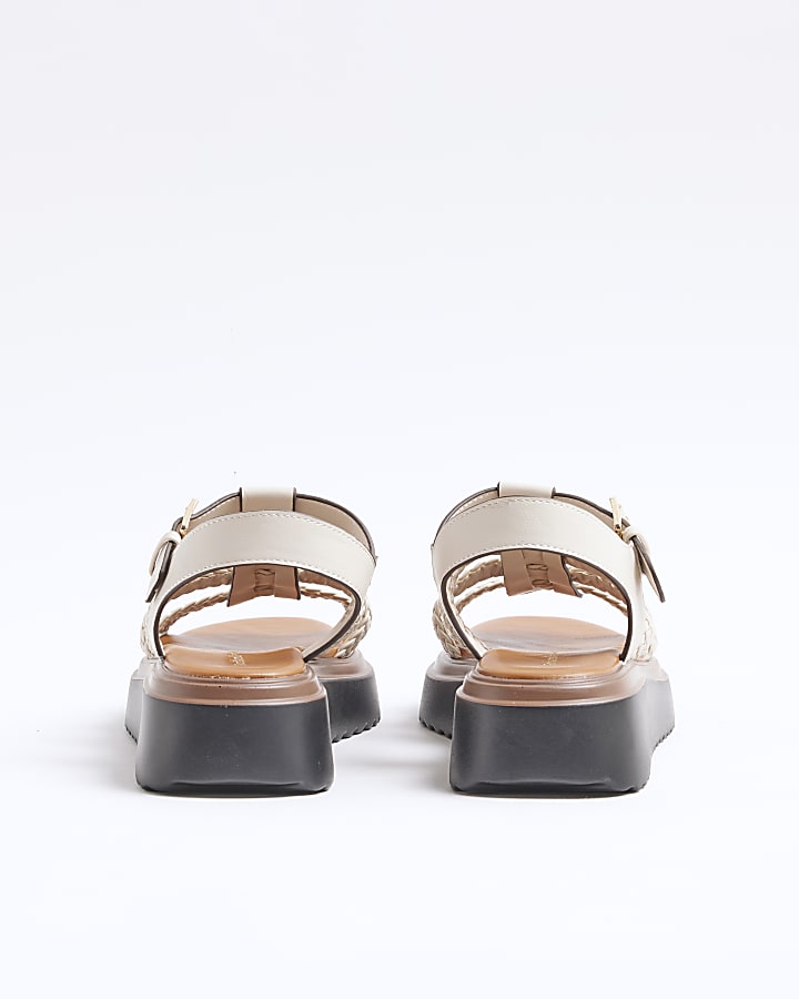 Cream Flatform Sandals