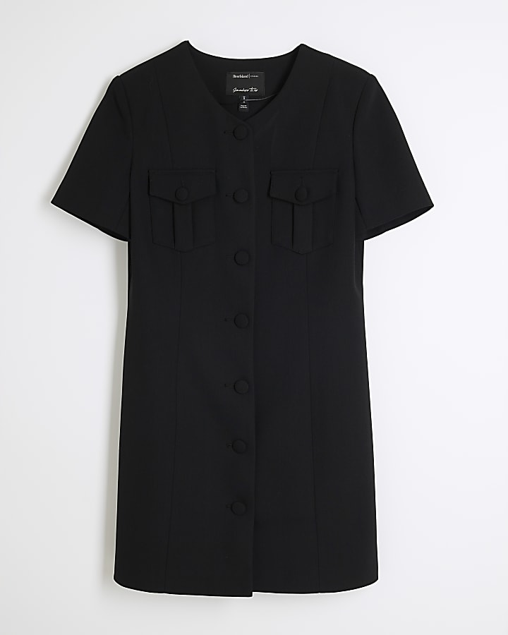 Black Pocketed Mini Dress