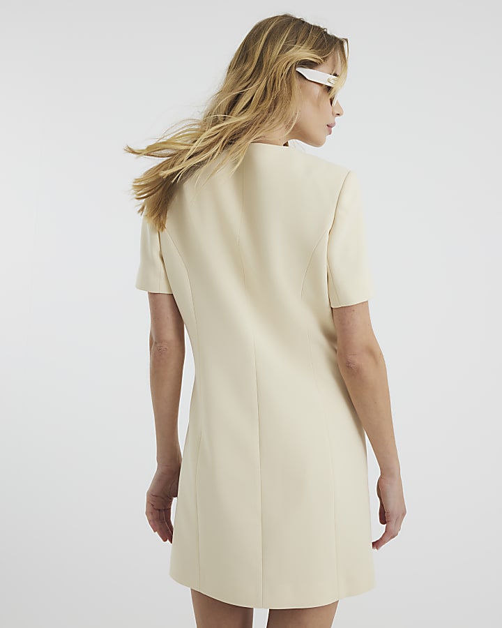 Yellow Pocketed Mini Dress