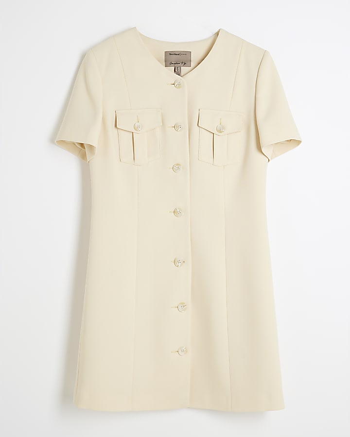 Yellow Pocketed Mini Dress