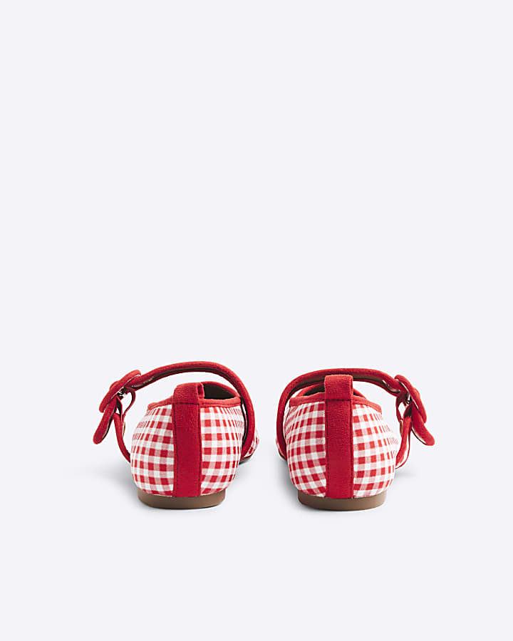 Red Gingham Mary Jane Shoes