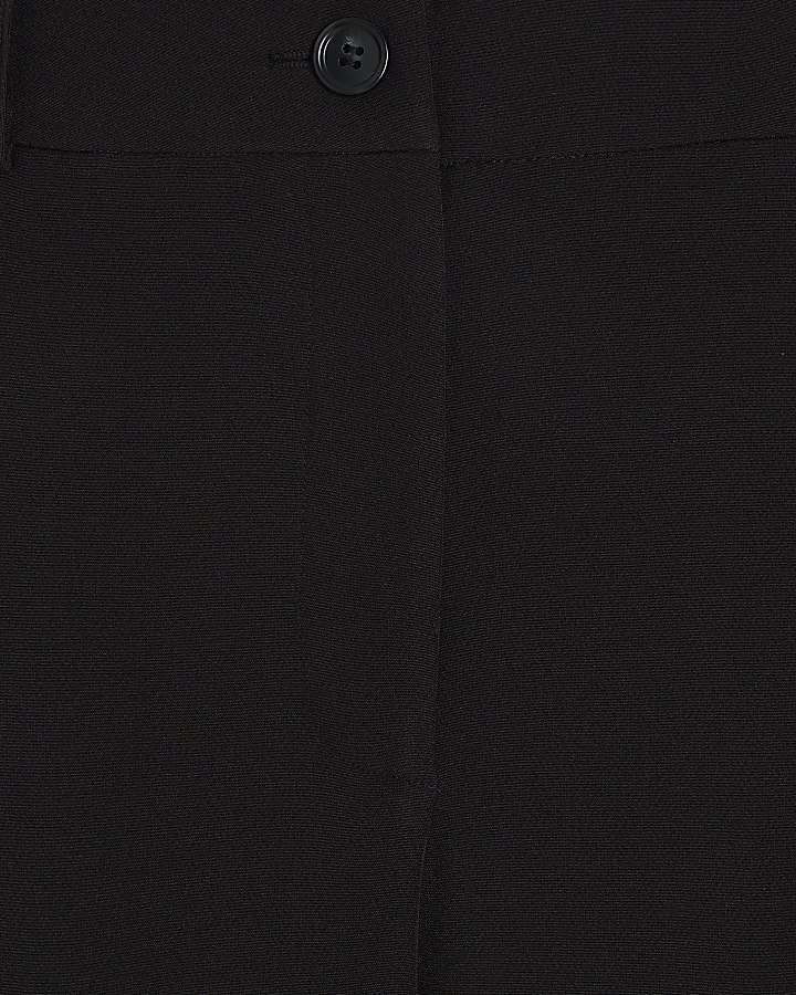 Black Pleated Longline Bermuda Shorts