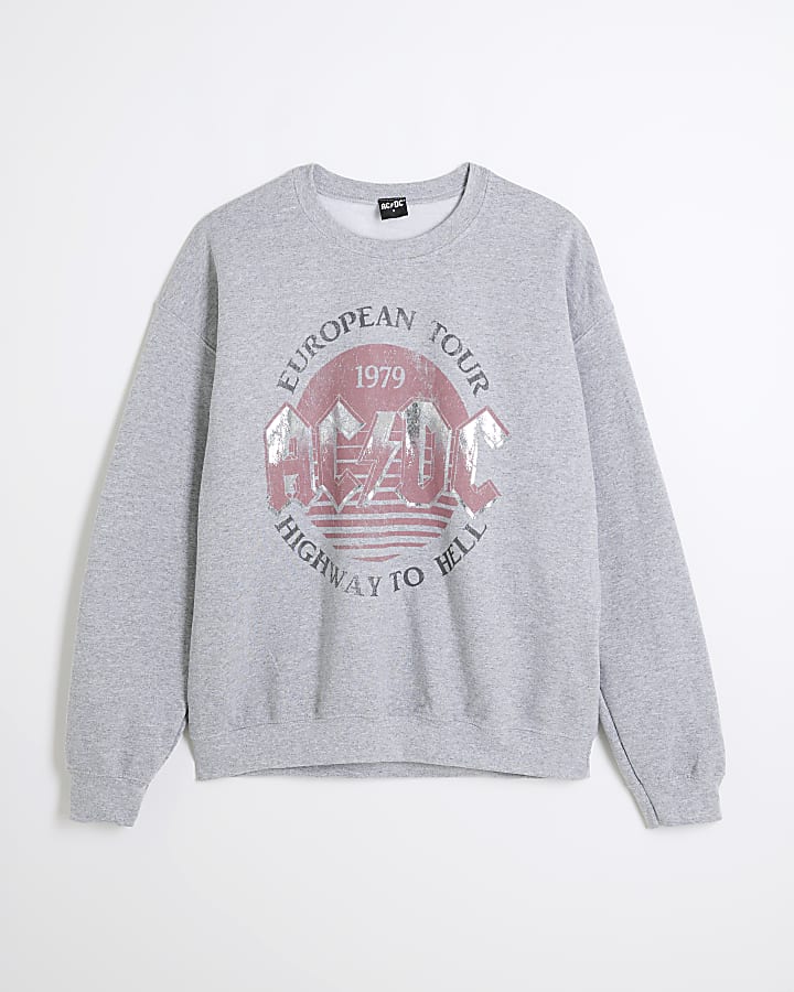 Grey ACDC Graphic Sweatshirt