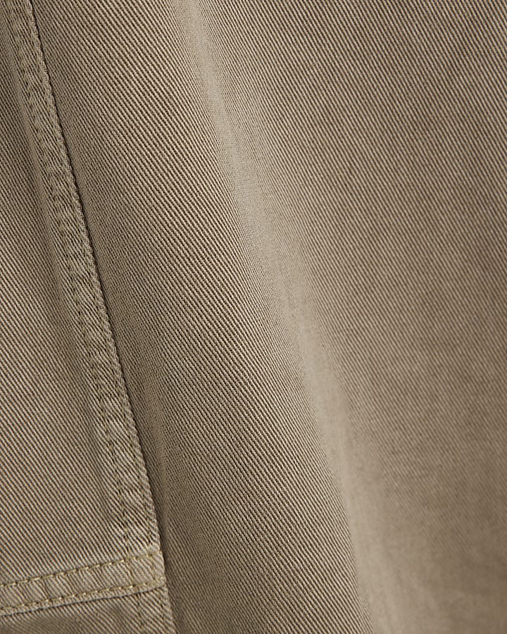 Beige Denim Seamed Barrel Jeans